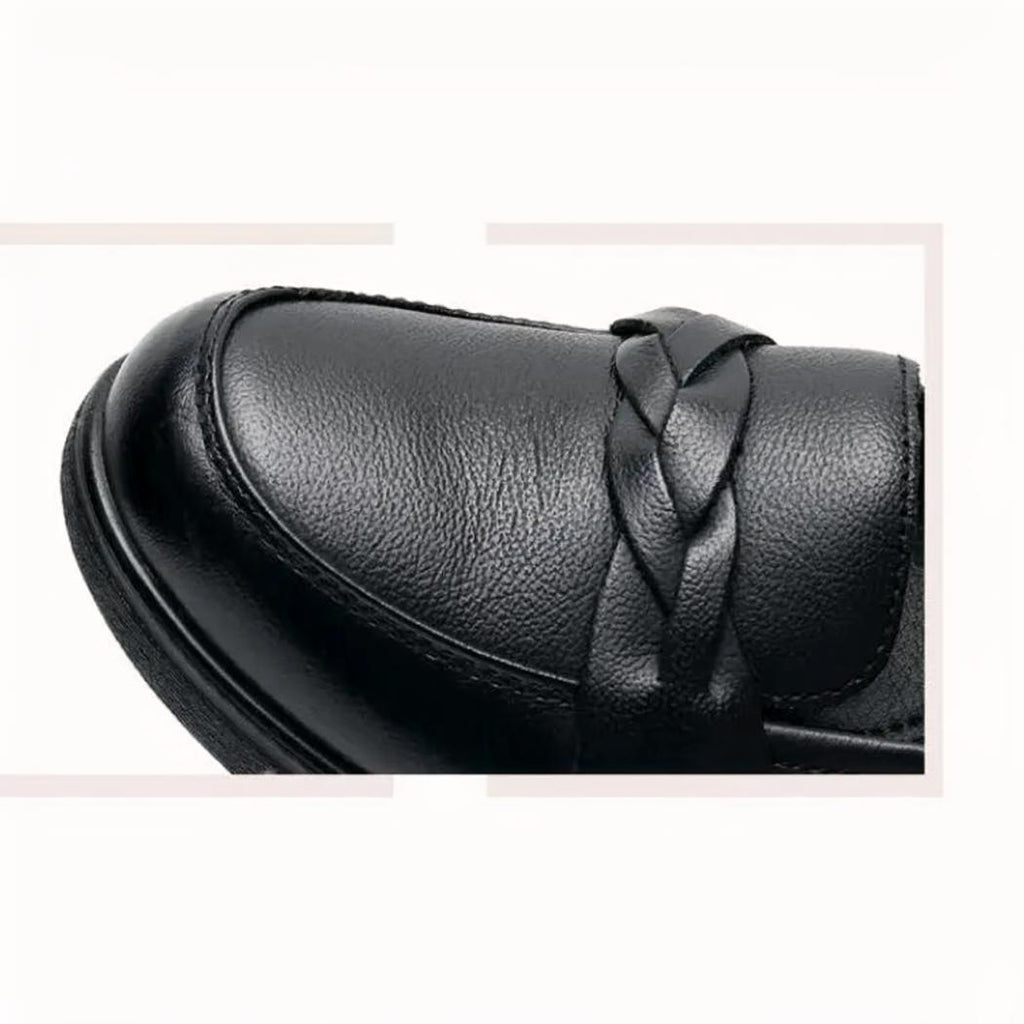 Mocassini neri da donna in vera pelle