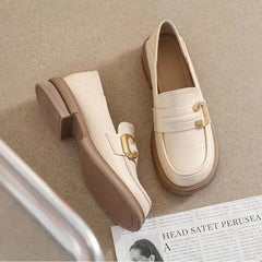 Mocassini morbidi ed eleganti in vera pelle per donna, Beige