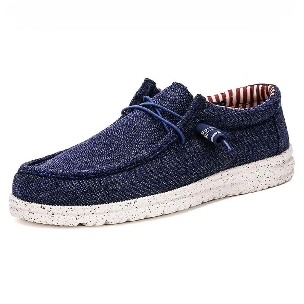 Mocassini leggeri da uomo marroni o blu in tessuto