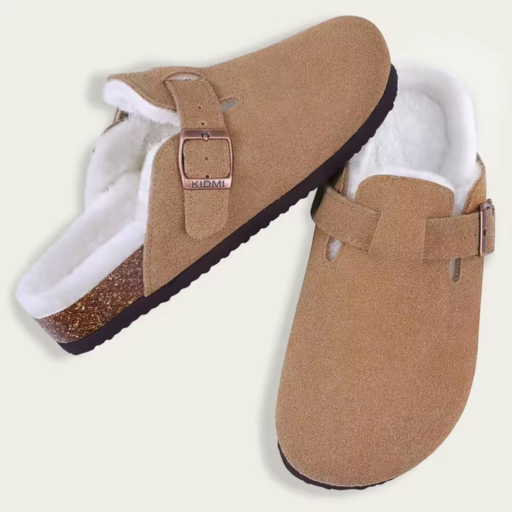 Mocassino sabot foderato in camoscio