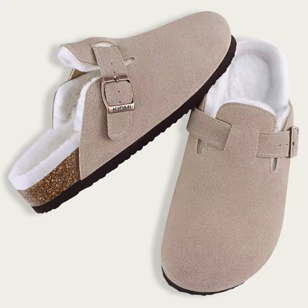 Mocassino sabot foderato in camoscio