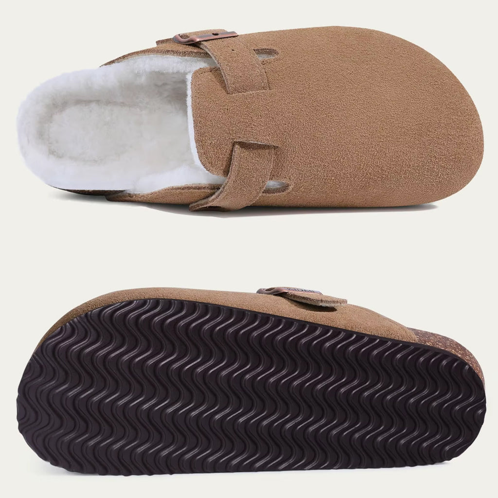 Mocassino sabot foderato in camoscio