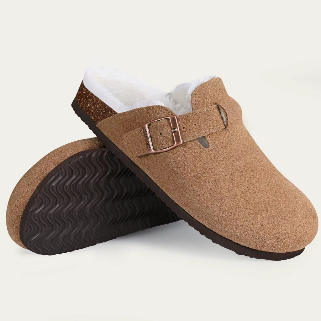 Mocassino sabot foderato in camoscio