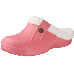 Zoccolo mocassino foderato in plastica da donna, Rosa