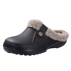 Mocassino sabot foderato in plastica per uomo, Nero
