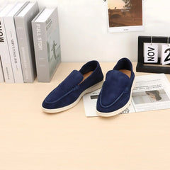 Mocassini Stefano in vera pelle, Blu Marino