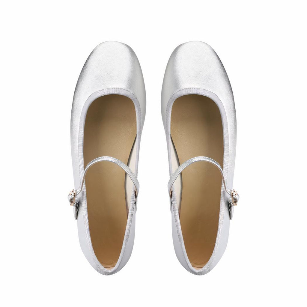 Mocassino ballerina in vernice con punta rotonda