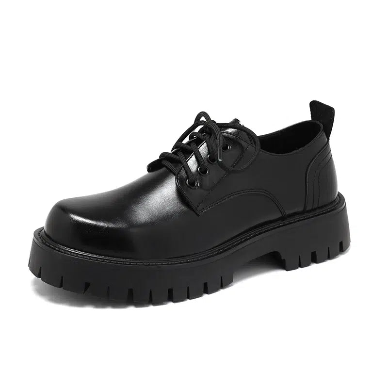 Mocassini casual con plateau in vera pelle da uomo