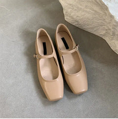 Ballerine Mary Jane con cinturino di tendenza, Beige