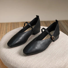 Ballerine Mary Jane con cinturino Eleganti e retrò, Nero