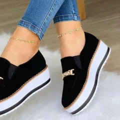 Mocassini con plateau comodi da donna, Nero