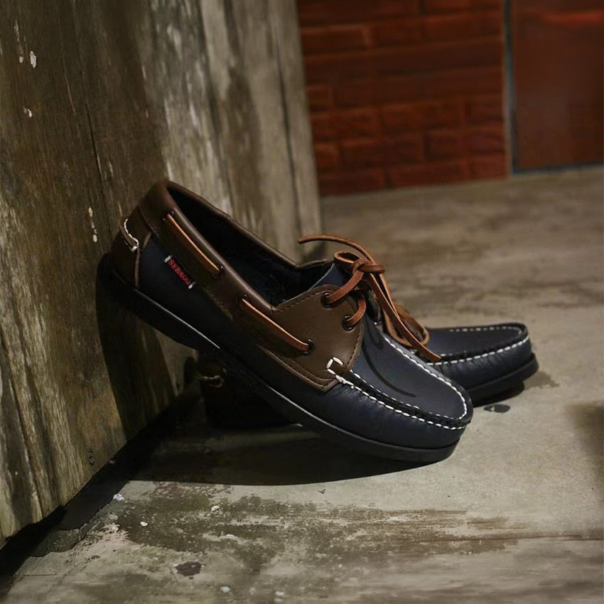Mocassini da barca blu navy per uomo