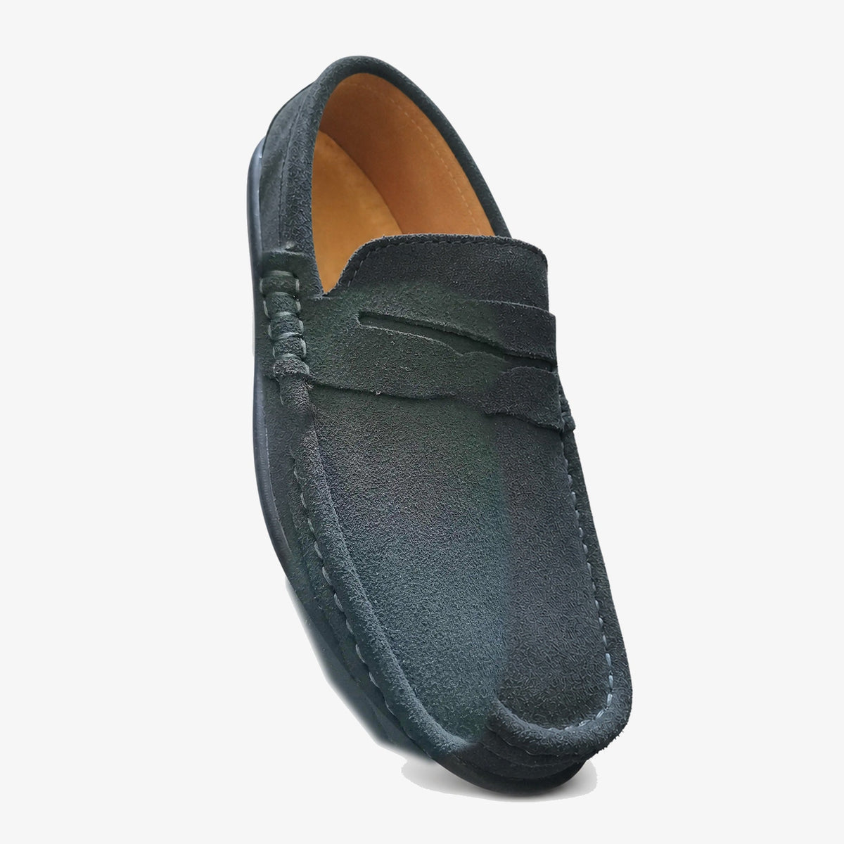 Suola in gomma antiscivolo dei mocassini blu uomo