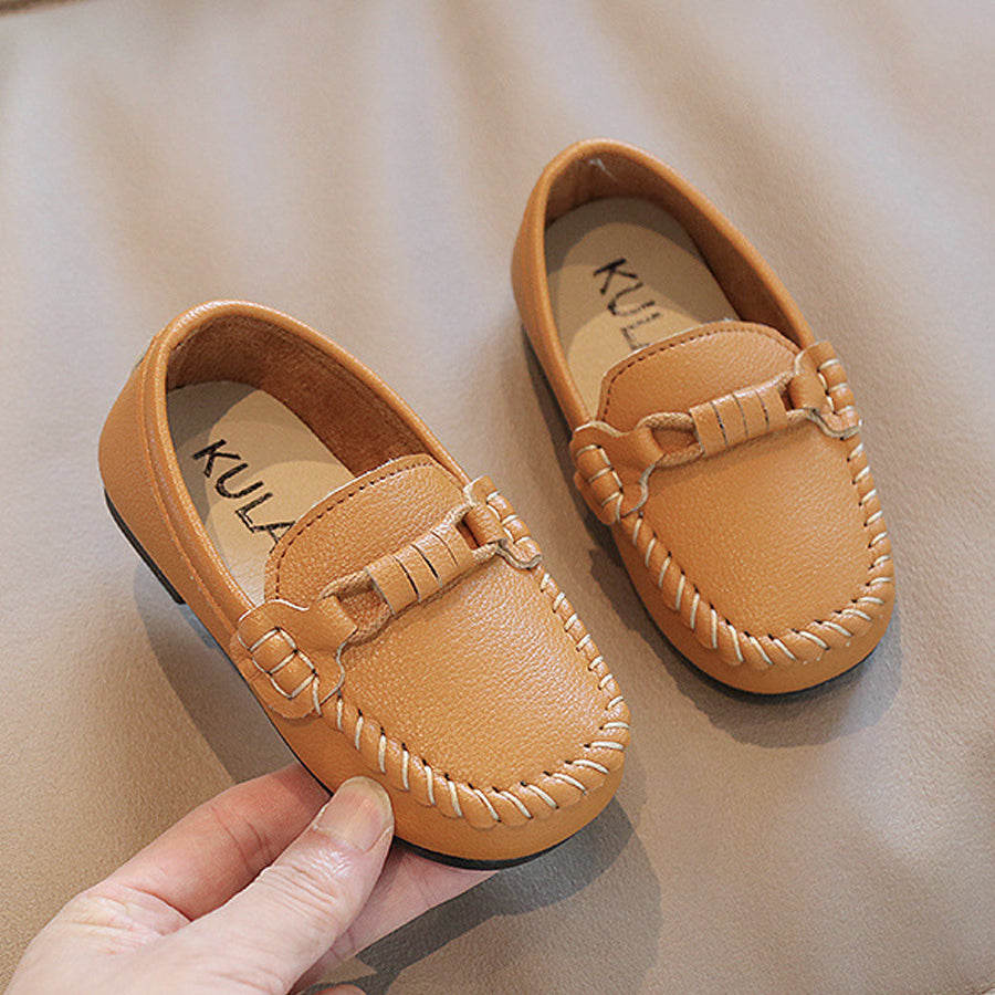 Mocassini casual morbidi in pelle per bambino