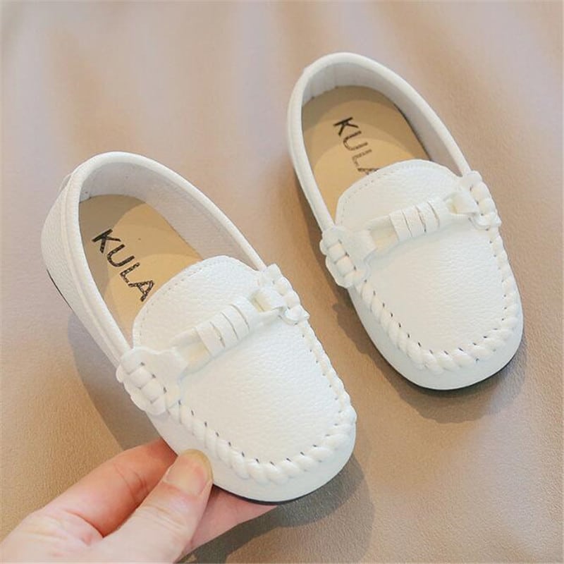 Mocassini casual morbidi in pelle per bambino