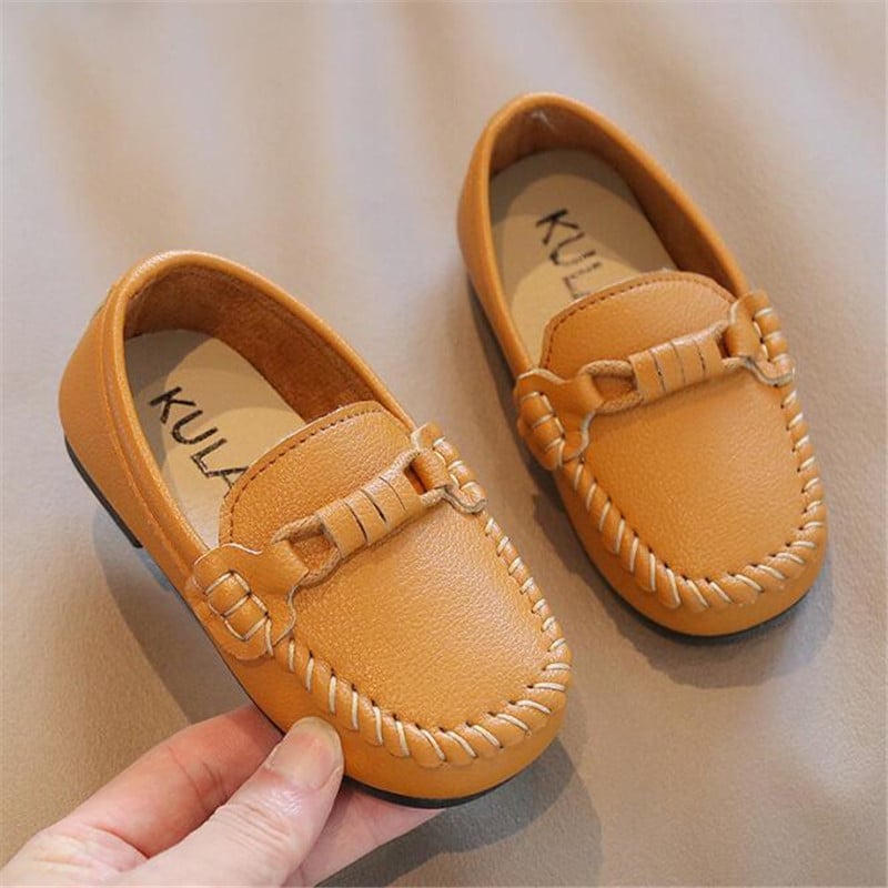 Mocassini casual morbidi in pelle per bambino
