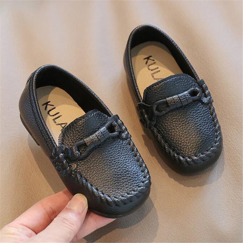 Mocassini casual morbidi in pelle per bambino