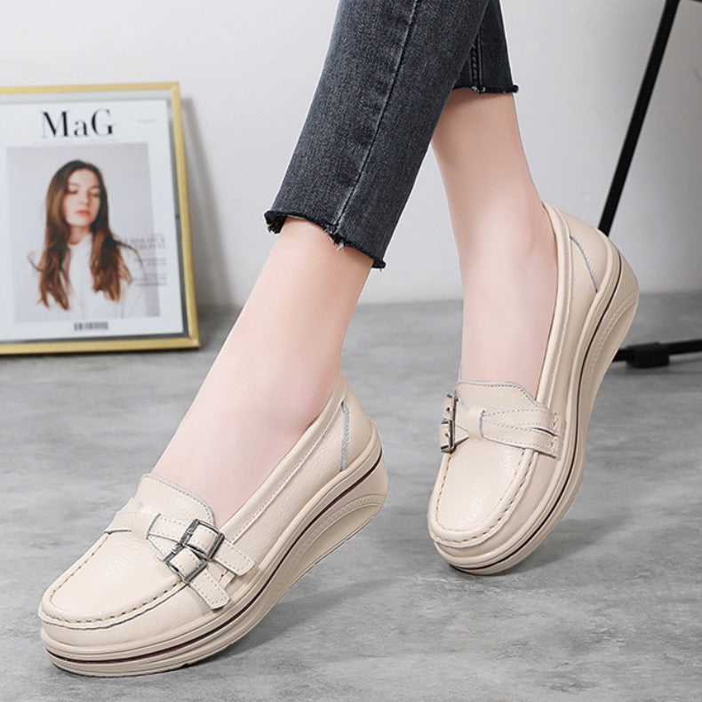 Mocassini casual con suola spessa per donna