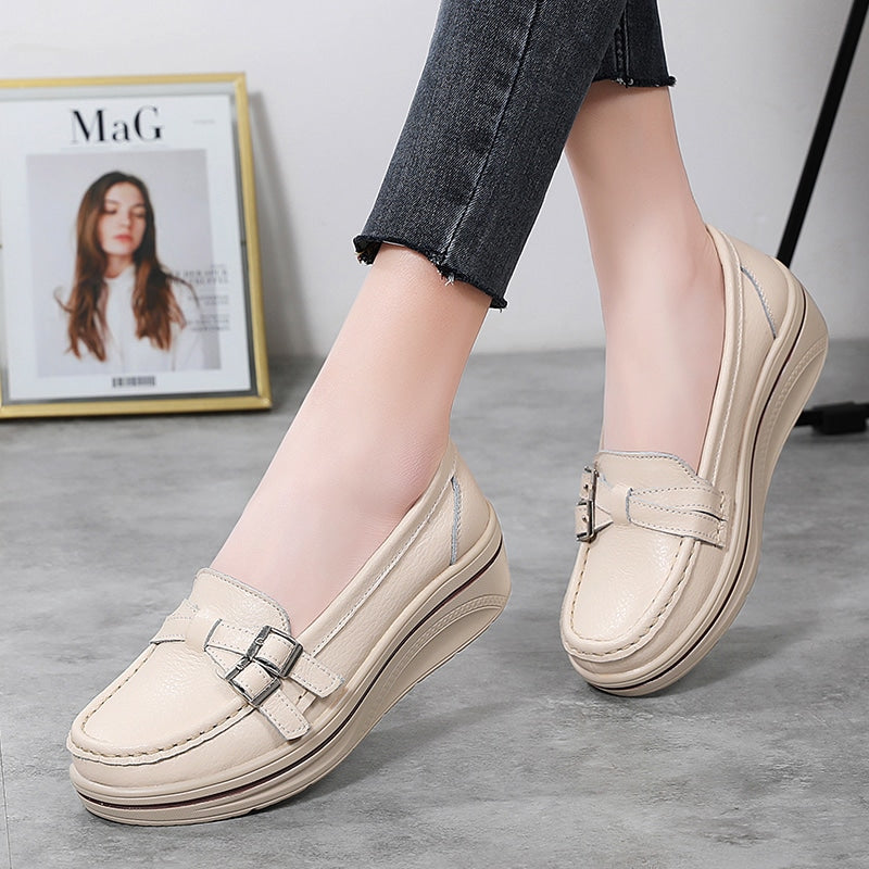 Mocassini casual con suola spessa per donna