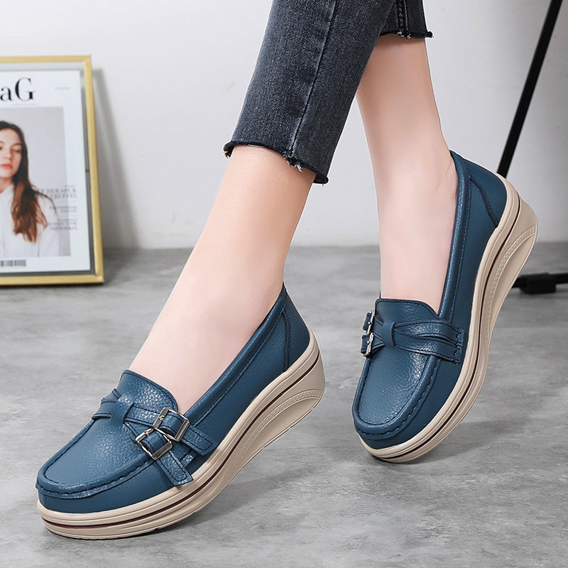 Mocassini casual con suola spessa per donna