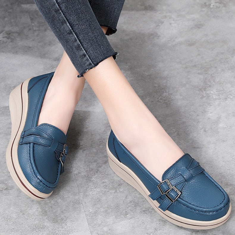 Mocassini casual con suola spessa per donna