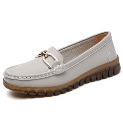 Mocassini casual in similpelle per donna, Grigio