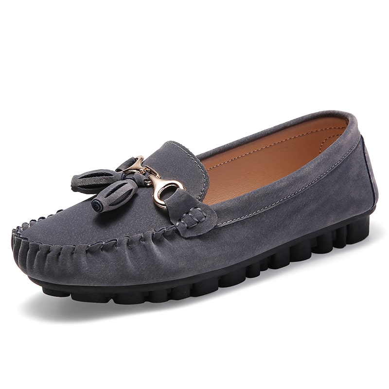 Mocassini casual effetto camoscio per donna