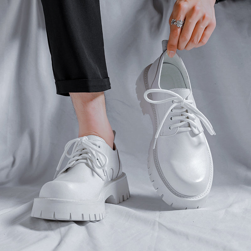 Mocassini casual con plateau in similpelle da uomo