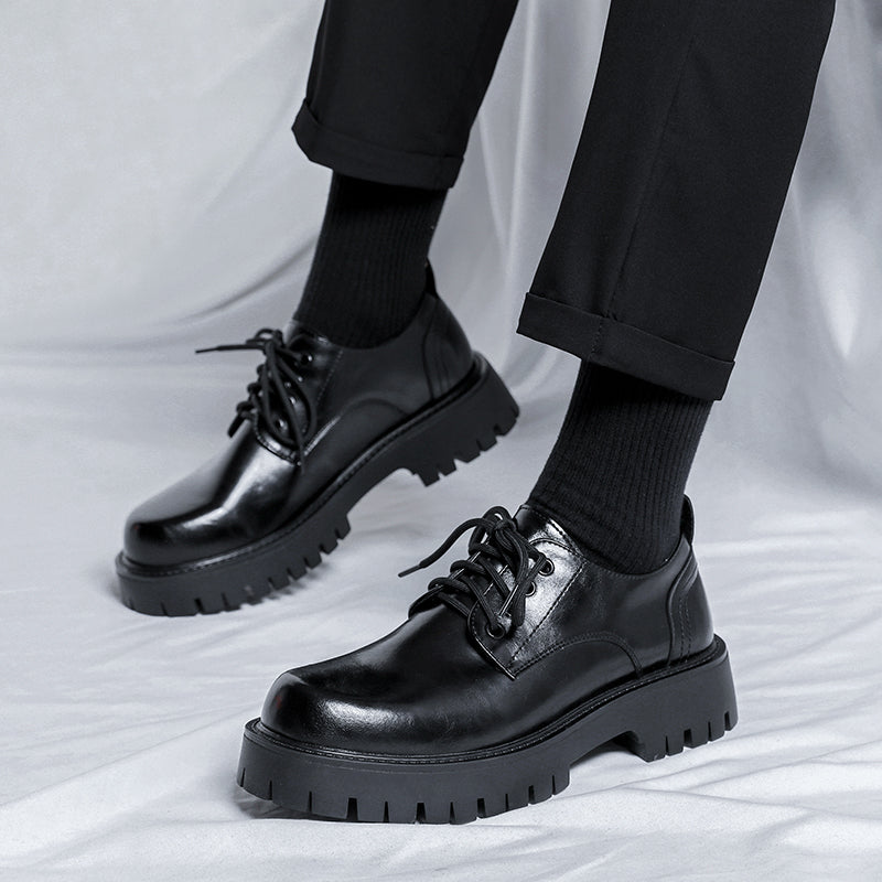 Mocassini casual da uomo in pelle con plateau