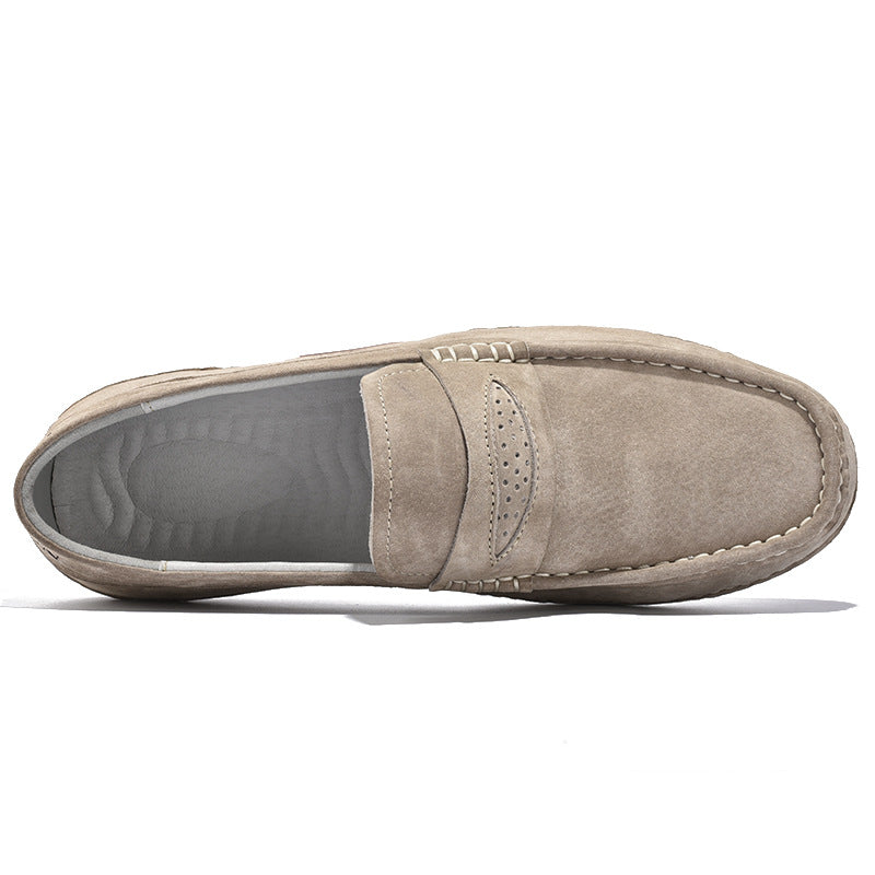 Mocassini in camoscio casual beige da uomo