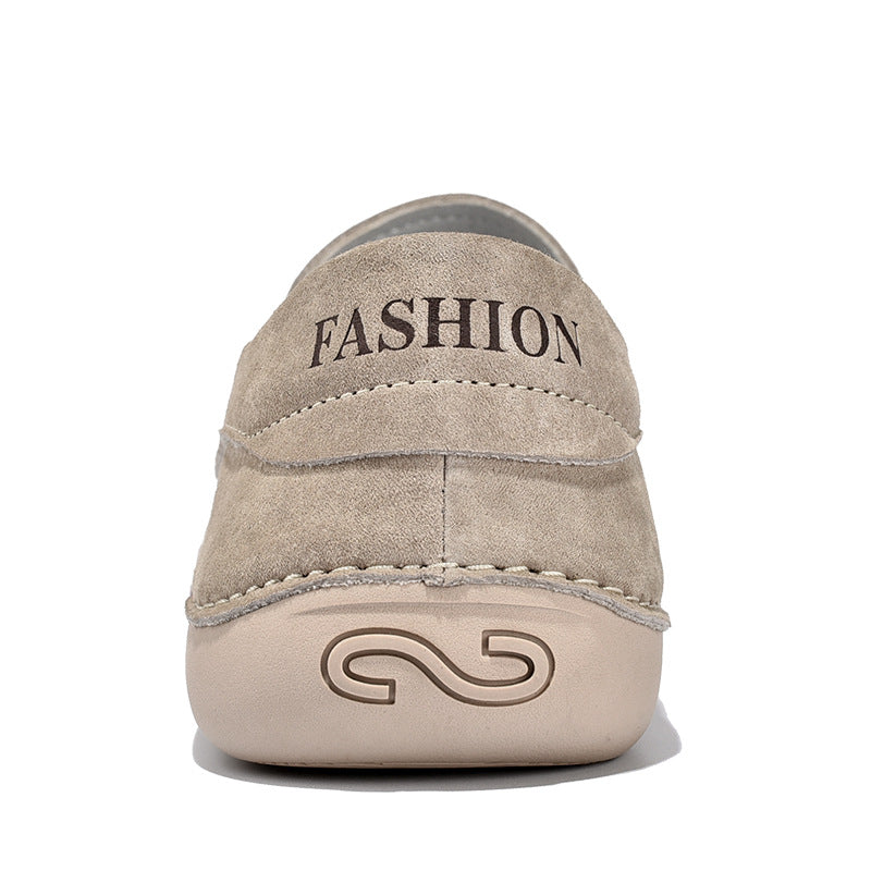 Mocassini in camoscio casual beige da uomo