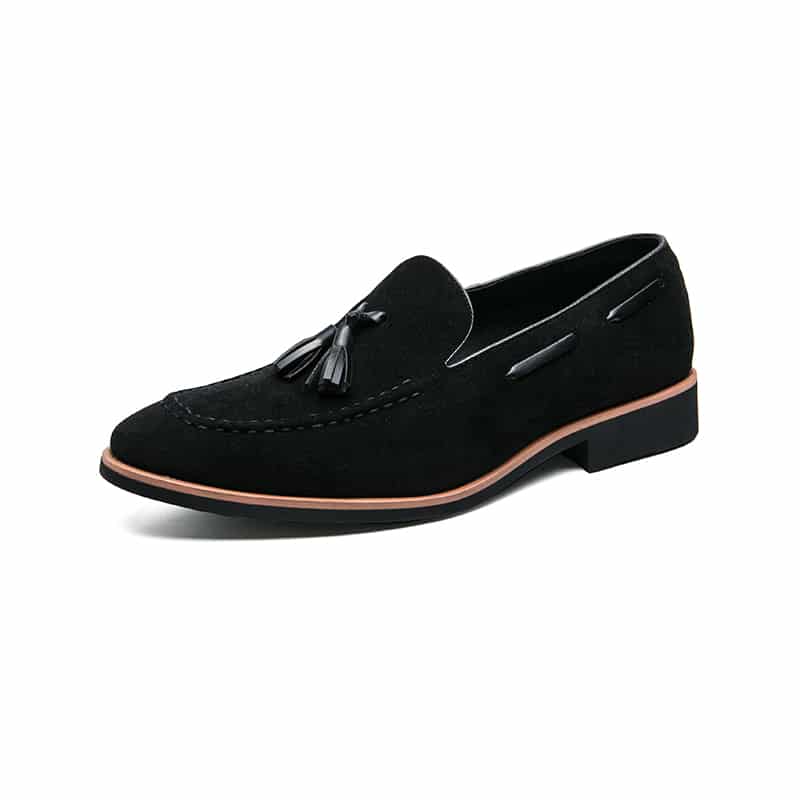 Mocassini casual in camoscio autentico con nappe per uomo