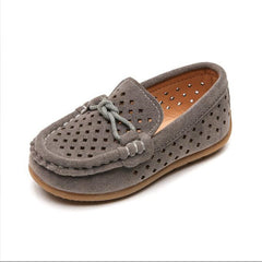 Mocassini casual traspiranti effetto scamosciato per bambini, Grigio