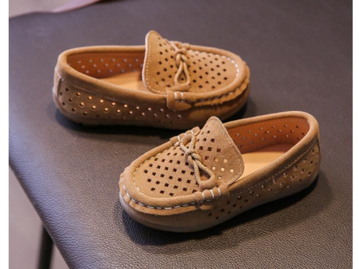Mocassini casual traspiranti effetto scamosciato per bambini