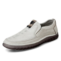 Mocassini ortopedici casual da uomo senza lacci, Beige