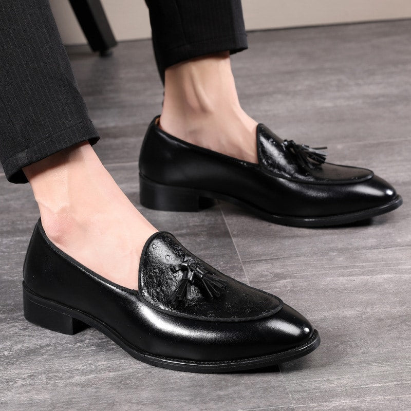 Mocassini chic in pelle con nappa per uomo