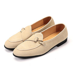 Mocassini effetto scamosciato classici da uomo, Beige