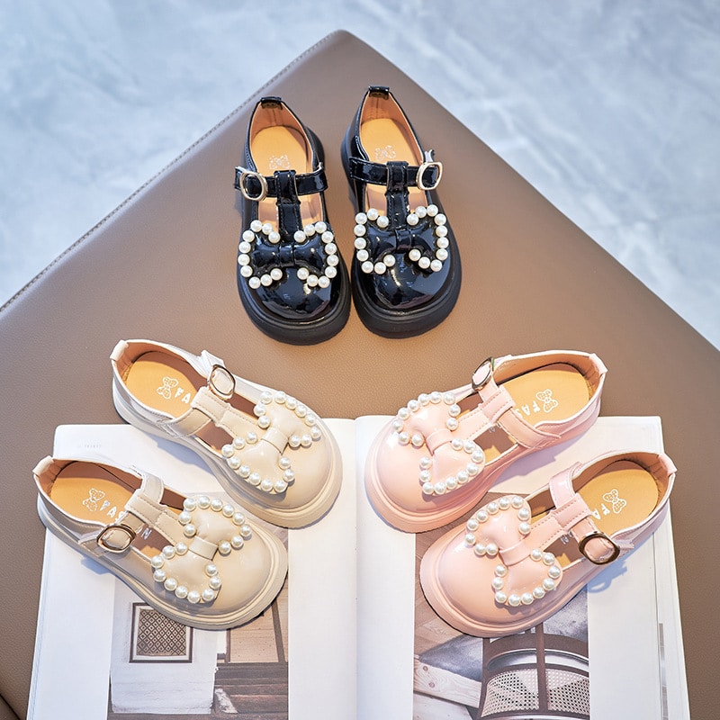 mocassino beige, rosa e nero per bambina