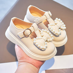 Mocassini con fiocco per bambini, Beige