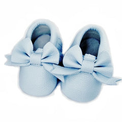 Mocassini con papillon per neonato, Blu