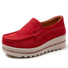 Mocassini ortopedici con platform, Rosso