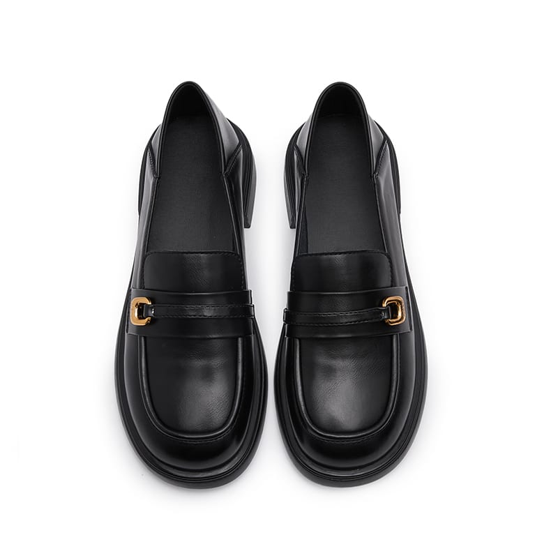 Mocassini con plateau da donna in pelle sintetica