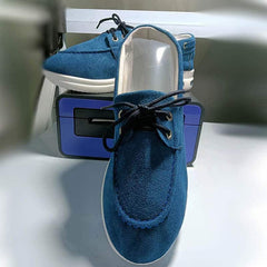 Mocassini con platform e lacci per donna, Blu