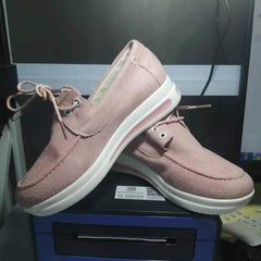 Mocassini con platform e lacci per donna, Rosa