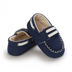 Mocassini barca con chiusura velcro per neonato, Blu