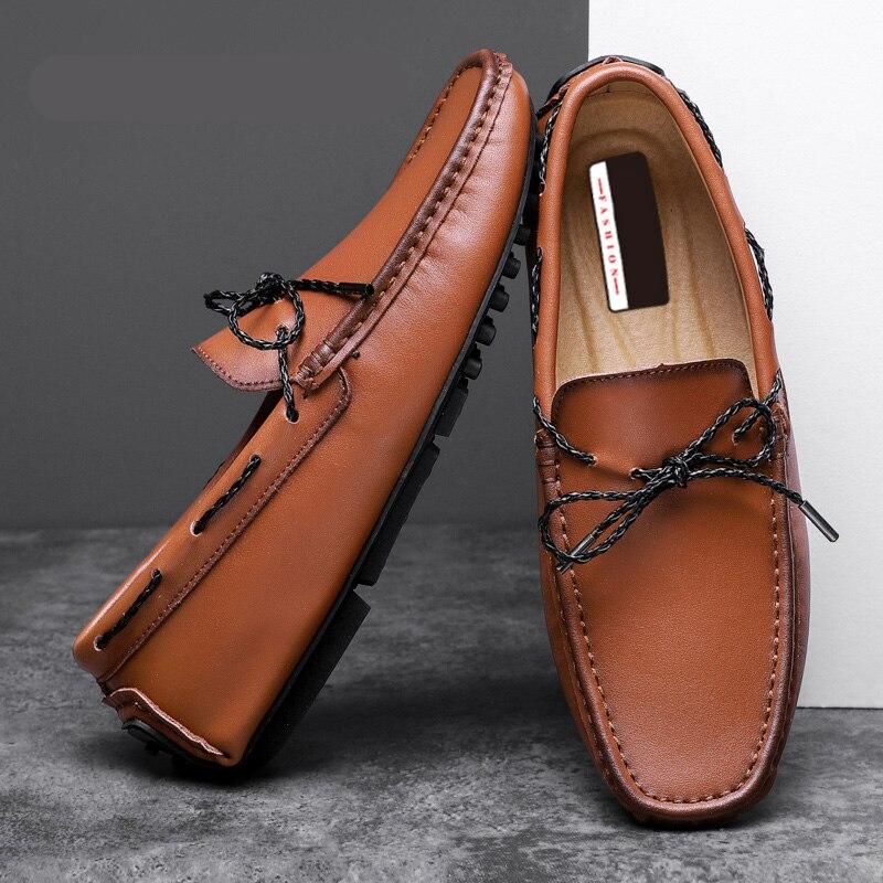 Mocassini barca stile vintage effetto pelle per uomo