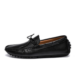 Mocassini barca stile vintage effetto pelle per uomo, Nero