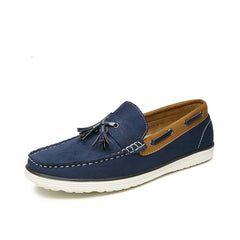 Mocassini con nappa stile barca per uomo, Blu