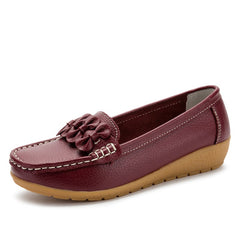 Mocassini con suola spessa in similpelle da donna, Bordeaux