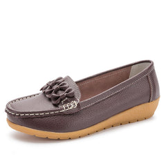 Mocassini con suola spessa in similpelle da donna, Marrone